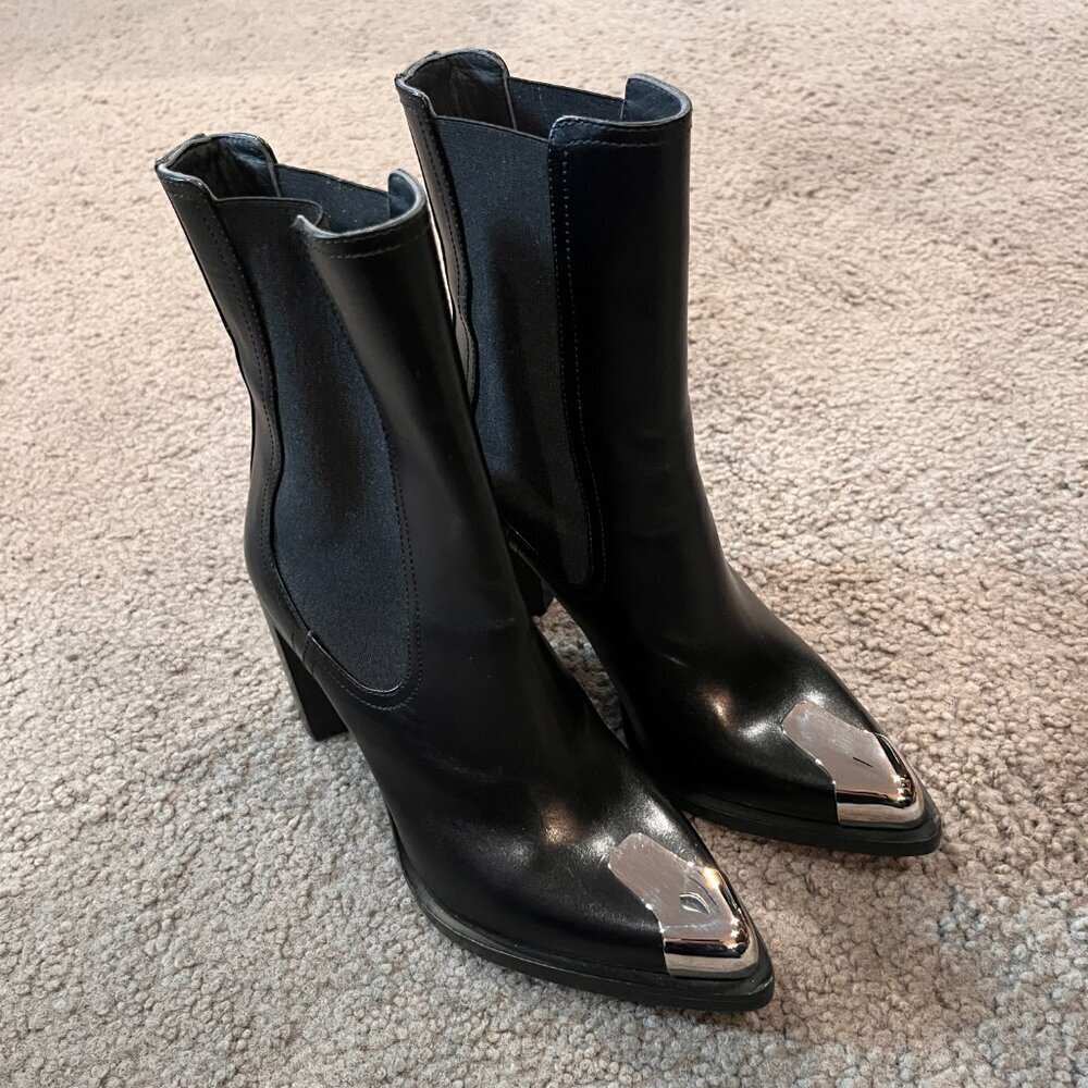 ALEXANDER MCQUEEN HIGH HEEL BOXCAR CHELSEA BOOTIES - MADE IN ITALY - NWT - 36.5